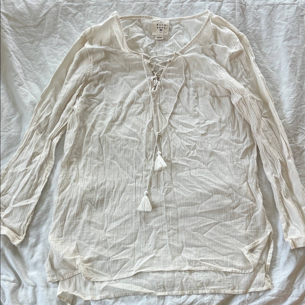 Billabong Cream Lace-Up Tunic